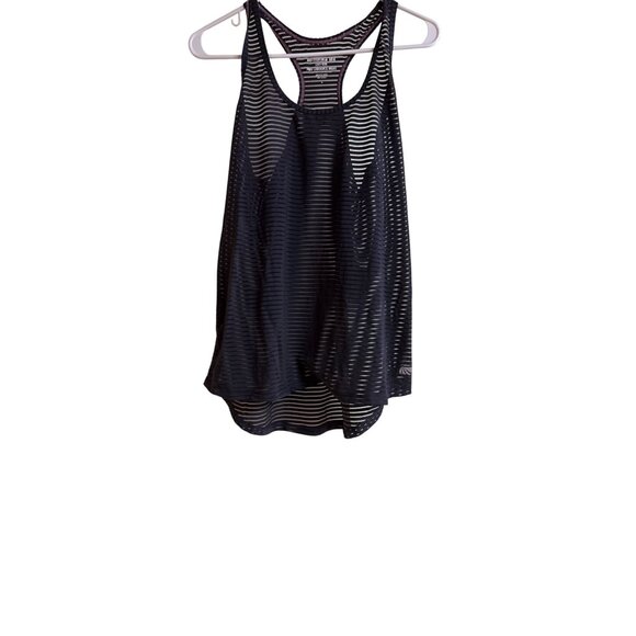Athletic Black & White Striped Dry-Wik Tank Top L By Marika Tek - Picture 1 of 4